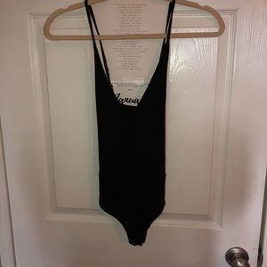 Black Ribbed Body Suit
